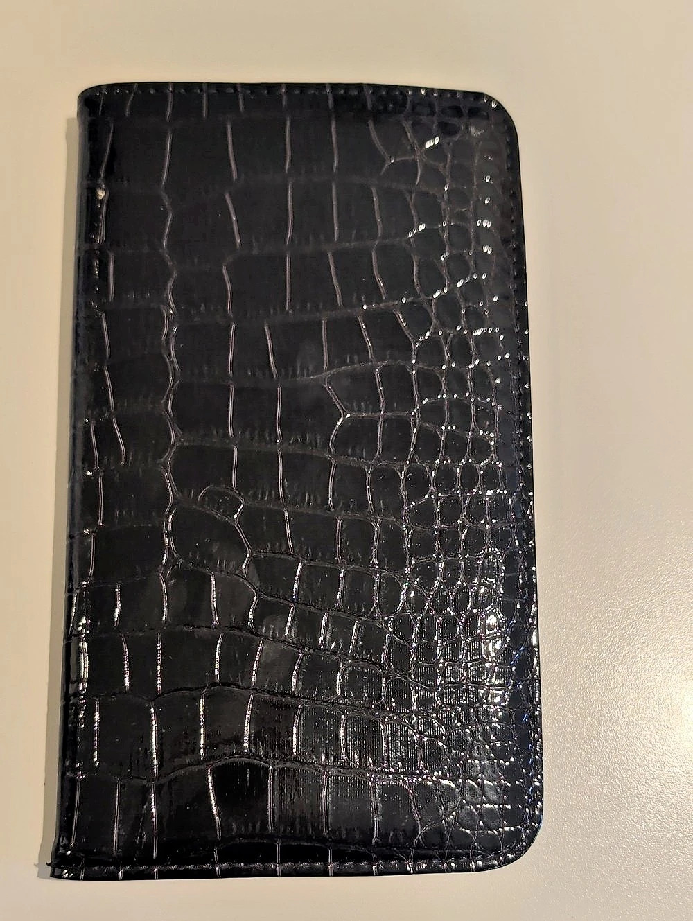 Black Crocodile-Embossed Wallet Like New